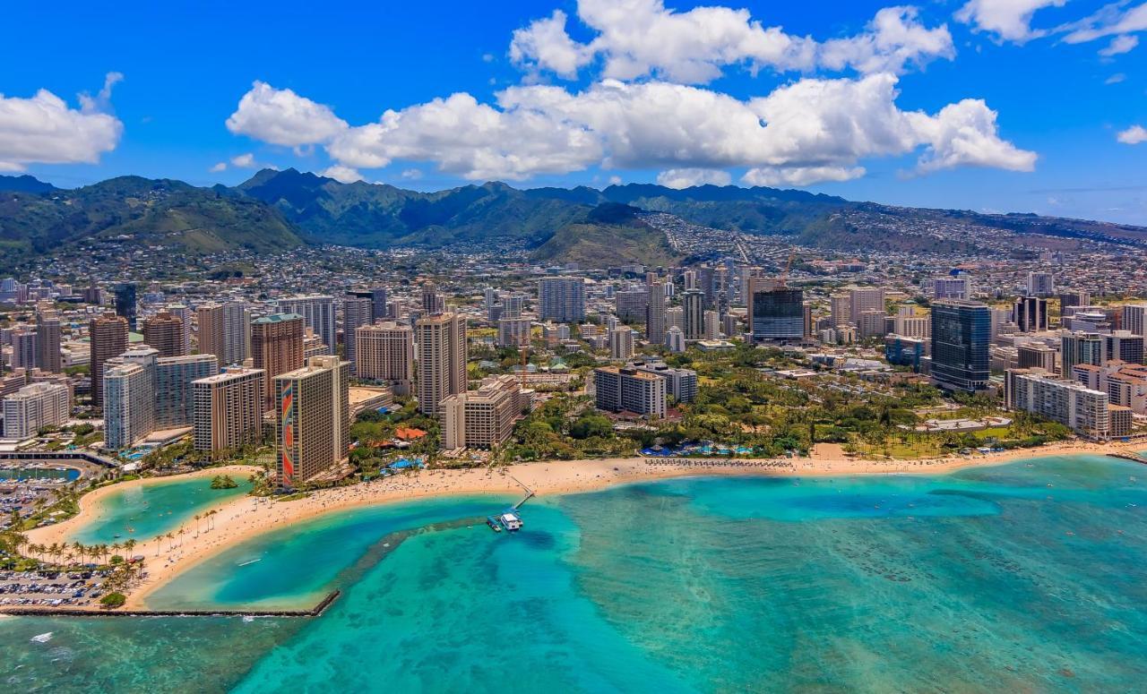 Aqua Palms Waikiki Ocean View Lanai Parking Included Honolulu Exterior foto